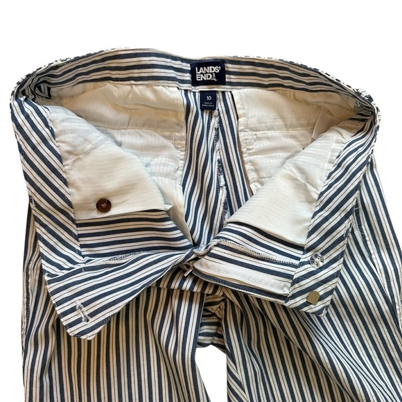 Lands End Women’s Mid Rise Classic Straight Leg Chino Ankle Pants Stripe Size 10 - Picture 14 of 16